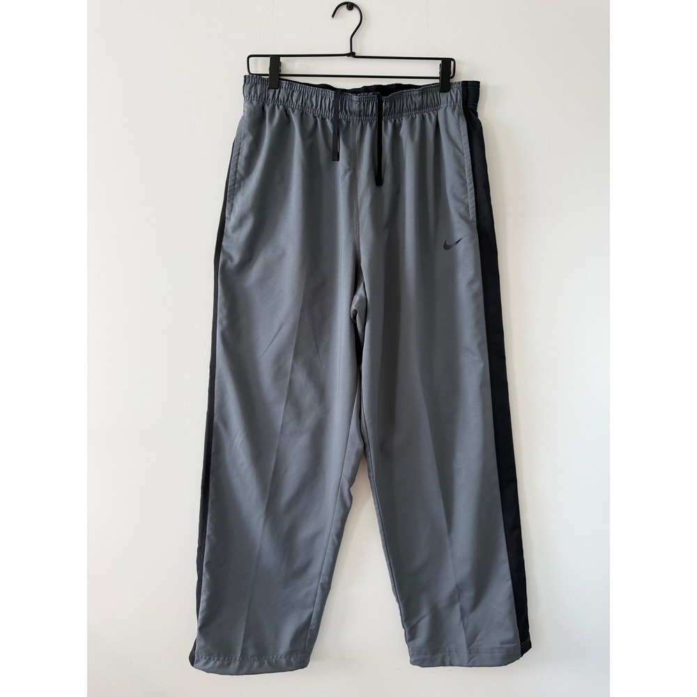 Nike Dri-FIT Training Track Pants Grey Black Mens XL Straight Bungee One Stripe